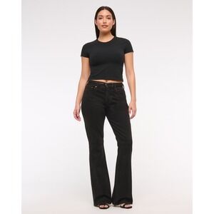 NWT Women's Abercrombie and Fitch The Bootcut Midrise in Black Size 31L